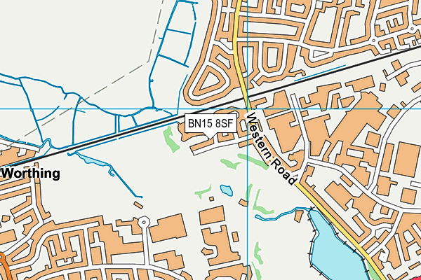 BN15 8SF map - OS VectorMap District (Ordnance Survey)
