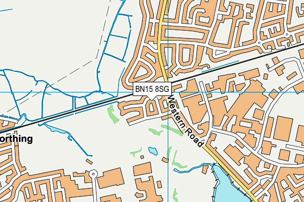 BN15 8SG map - OS VectorMap District (Ordnance Survey)