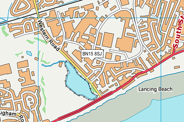 BN15 8SJ map - OS VectorMap District (Ordnance Survey)