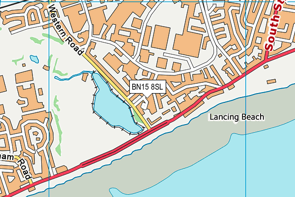BN15 8SL map - OS VectorMap District (Ordnance Survey)
