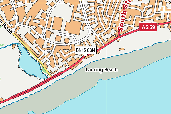 BN15 8SN map - OS VectorMap District (Ordnance Survey)