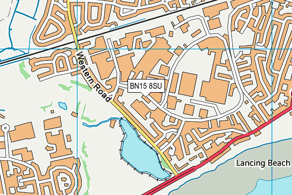 BN15 8SU map - OS VectorMap District (Ordnance Survey)