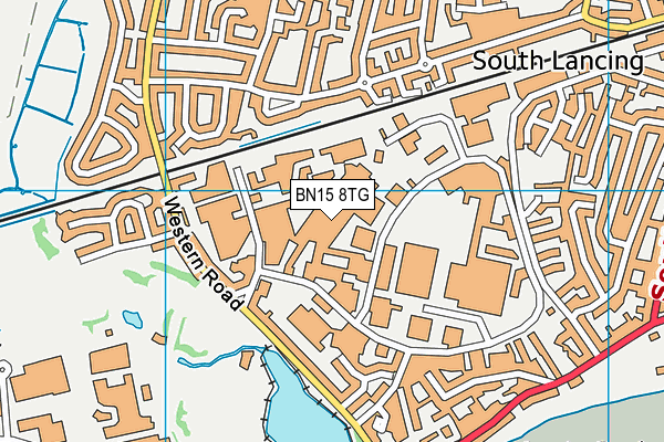 BN15 8TG map - OS VectorMap District (Ordnance Survey)