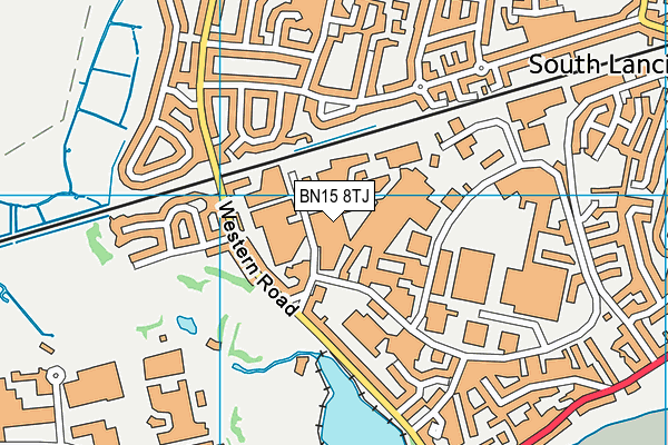 BN15 8TJ map - OS VectorMap District (Ordnance Survey)