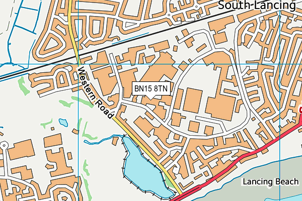 BN15 8TN map - OS VectorMap District (Ordnance Survey)