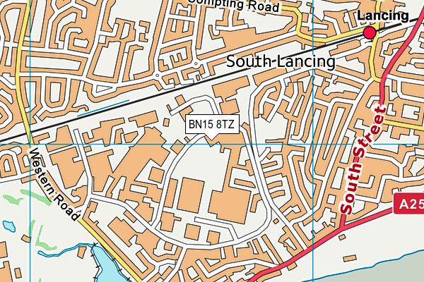 BN15 8TZ map - OS VectorMap District (Ordnance Survey)