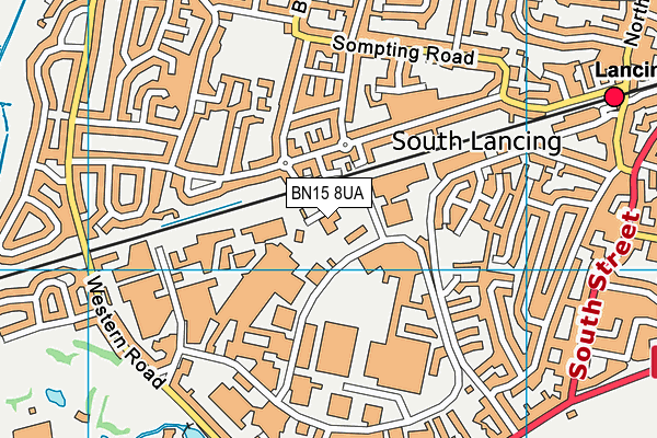 BN15 8UA map - OS VectorMap District (Ordnance Survey)