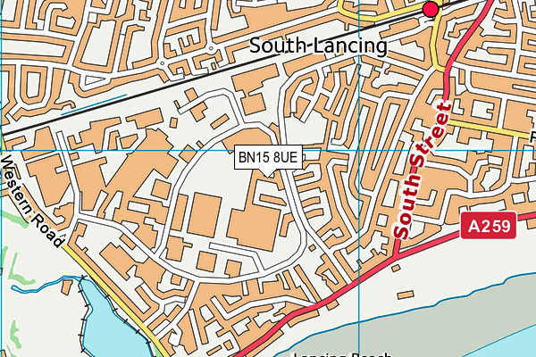 BN15 8UE map - OS VectorMap District (Ordnance Survey)