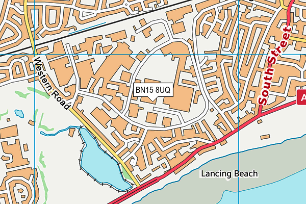 BN15 8UQ map - OS VectorMap District (Ordnance Survey)