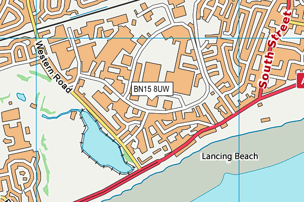 BN15 8UW map - OS VectorMap District (Ordnance Survey)