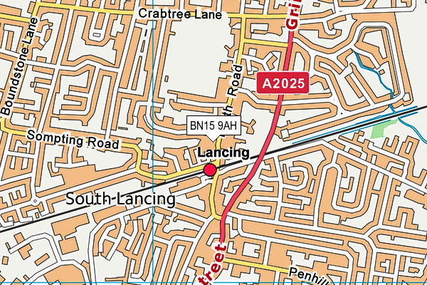 Map of LANCING GREETINGS LTD at district scale