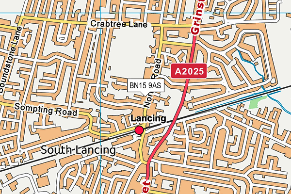 BN15 9AS map - OS VectorMap District (Ordnance Survey)