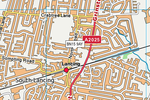 BN15 9AY map - OS VectorMap District (Ordnance Survey)