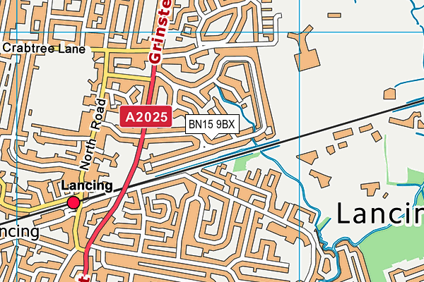 BN15 9BX map - OS VectorMap District (Ordnance Survey)