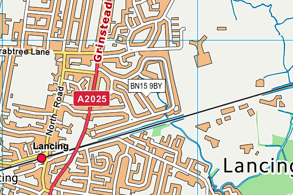BN15 9BY map - OS VectorMap District (Ordnance Survey)