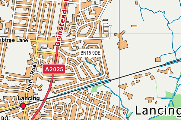 BN15 9DE map - OS VectorMap District (Ordnance Survey)