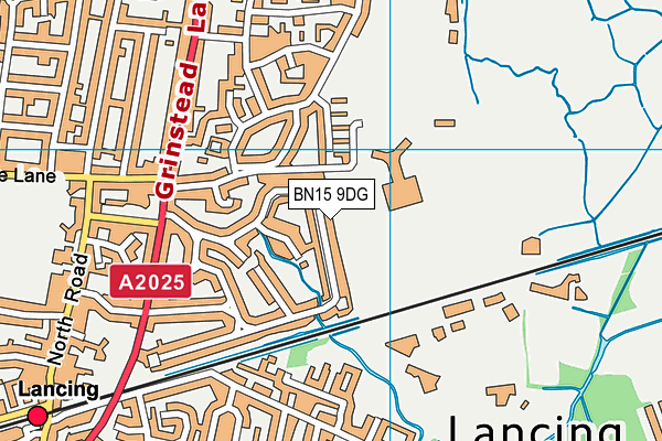 BN15 9DG map - OS VectorMap District (Ordnance Survey)