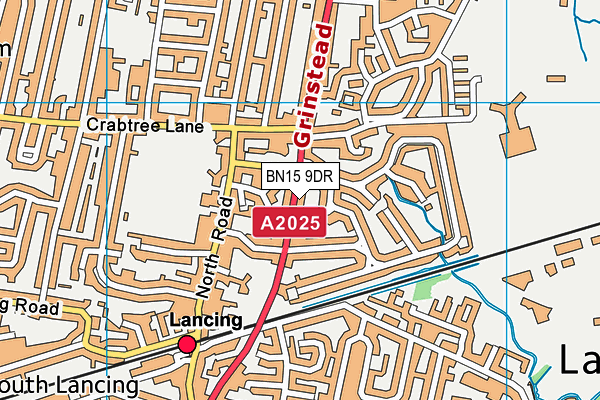 BN15 9DR map - OS VectorMap District (Ordnance Survey)