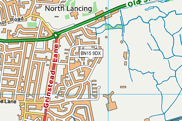 BN15 9DX map - OS VectorMap District (Ordnance Survey)