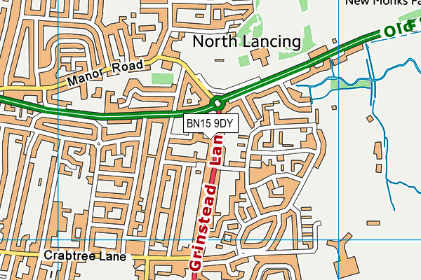 BN15 9DY map - OS VectorMap District (Ordnance Survey)