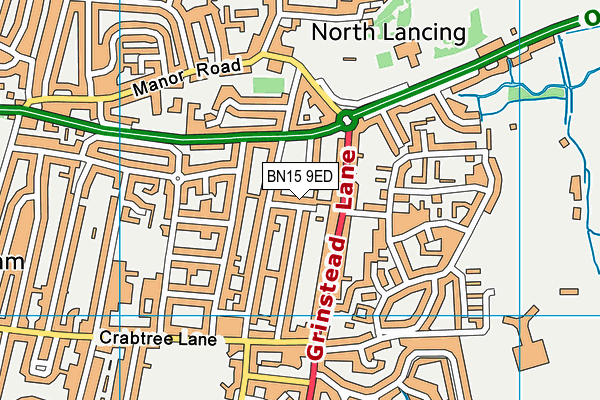 BN15 9ED map - OS VectorMap District (Ordnance Survey)