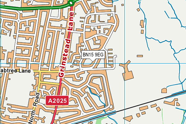 BN15 9EG map - OS VectorMap District (Ordnance Survey)
