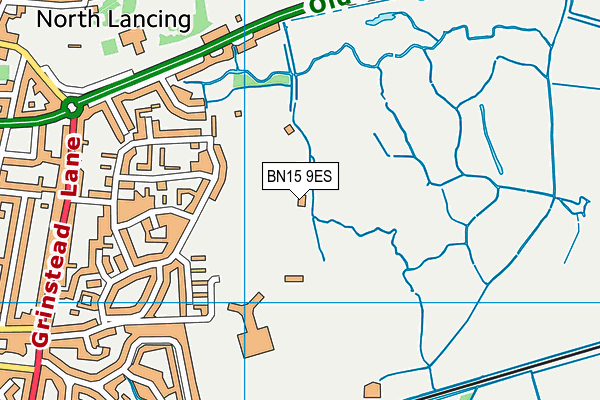 BN15 9ES map - OS VectorMap District (Ordnance Survey)