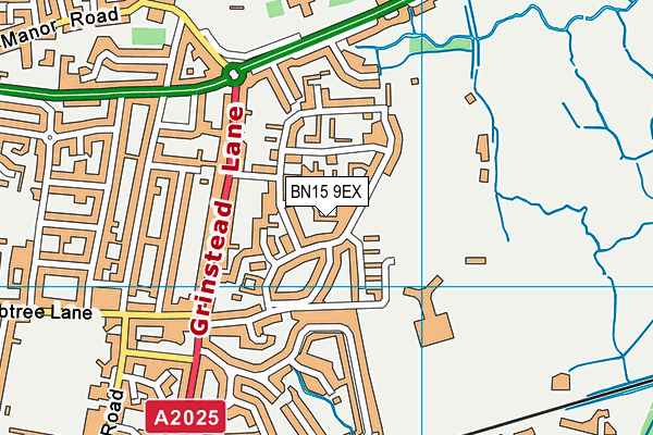 BN15 9EX map - OS VectorMap District (Ordnance Survey)
