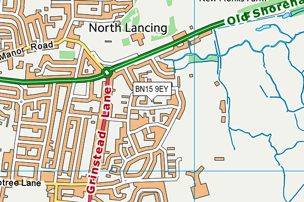 BN15 9EY map - OS VectorMap District (Ordnance Survey)