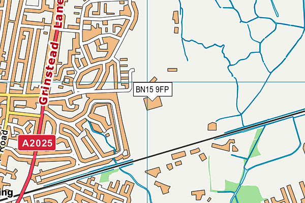 BN15 9FP map - OS VectorMap District (Ordnance Survey)