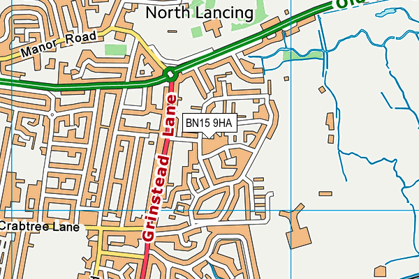 BN15 9HA map - OS VectorMap District (Ordnance Survey)