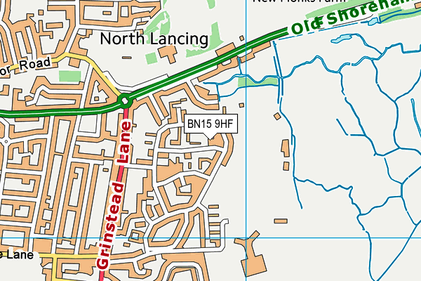 BN15 9HF map - OS VectorMap District (Ordnance Survey)