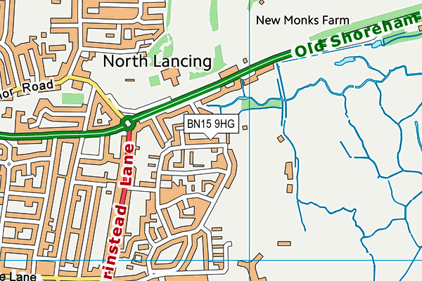 BN15 9HG map - OS VectorMap District (Ordnance Survey)