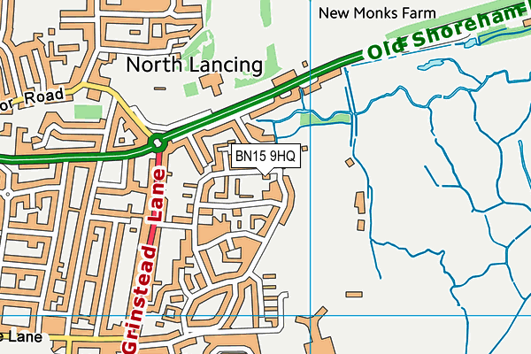 BN15 9HQ map - OS VectorMap District (Ordnance Survey)