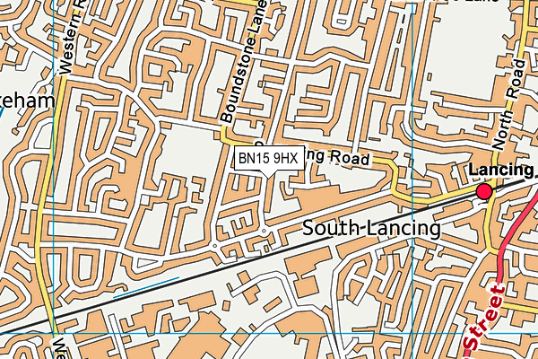 BN15 9HX map - OS VectorMap District (Ordnance Survey)
