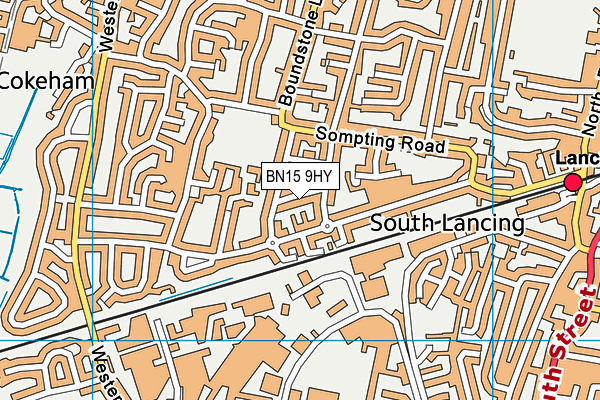BN15 9HY map - OS VectorMap District (Ordnance Survey)