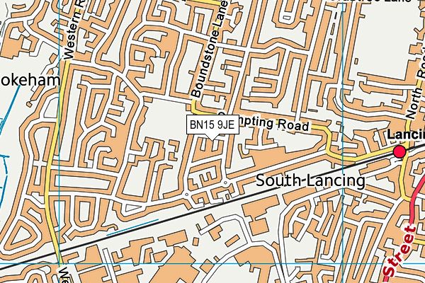 BN15 9JE map - OS VectorMap District (Ordnance Survey)