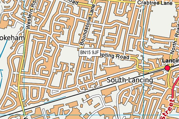 BN15 9JF map - OS VectorMap District (Ordnance Survey)