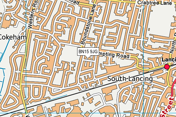 BN15 9JG map - OS VectorMap District (Ordnance Survey)