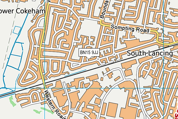 BN15 9JJ map - OS VectorMap District (Ordnance Survey)