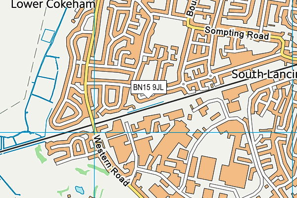 BN15 9JL map - OS VectorMap District (Ordnance Survey)