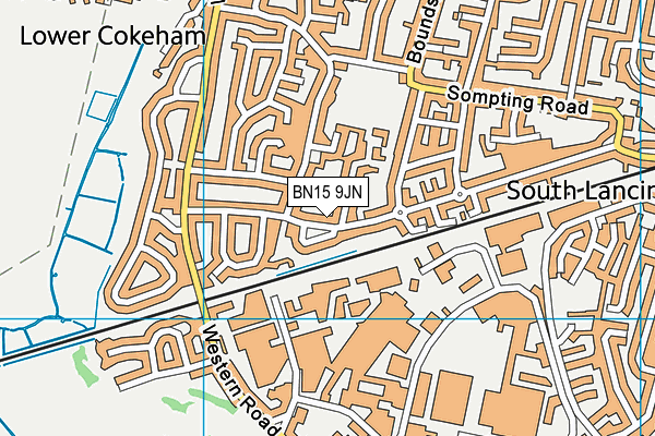 BN15 9JN map - OS VectorMap District (Ordnance Survey)