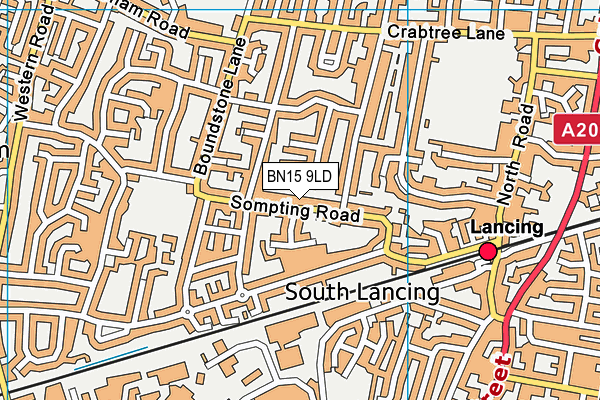 BN15 9LD map - OS VectorMap District (Ordnance Survey)