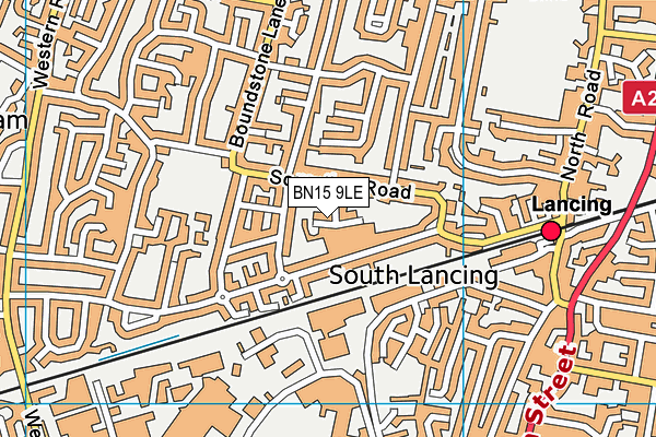 BN15 9LE map - OS VectorMap District (Ordnance Survey)