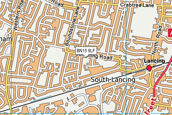 BN15 9LF map - OS VectorMap District (Ordnance Survey)