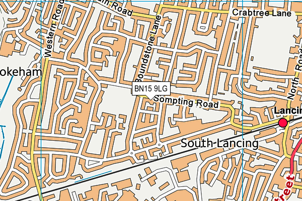 BN15 9LG map - OS VectorMap District (Ordnance Survey)