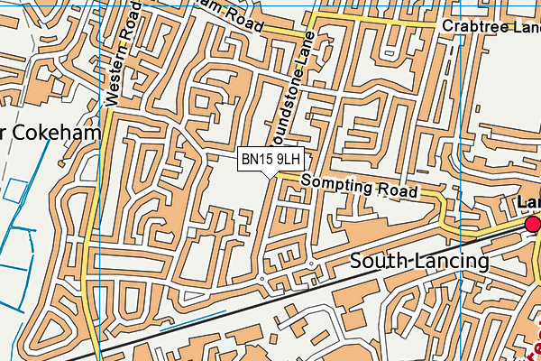 BN15 9LH map - OS VectorMap District (Ordnance Survey)