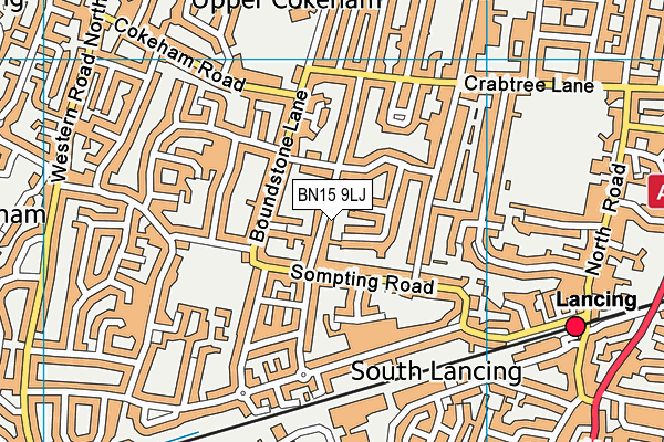 BN15 9LJ map - OS VectorMap District (Ordnance Survey)