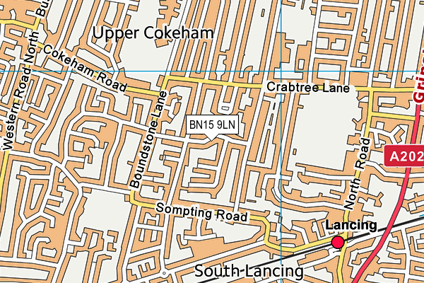 Map of LANCING ELECTRICAL SERVICES LTD at district scale