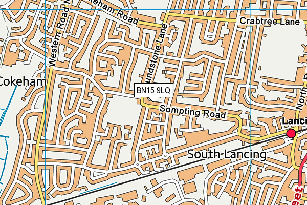 BN15 9LQ map - OS VectorMap District (Ordnance Survey)